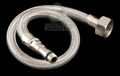 Flexibles monocomando c/malla inoxidable p/agua (rosca 10x1) H Terminal Largo